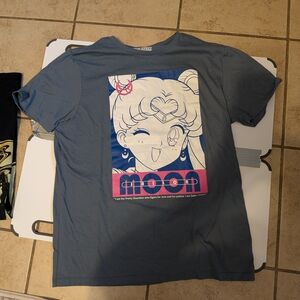 Sailor Moon Graphic Tee - Blue Short Sleeve Shirt